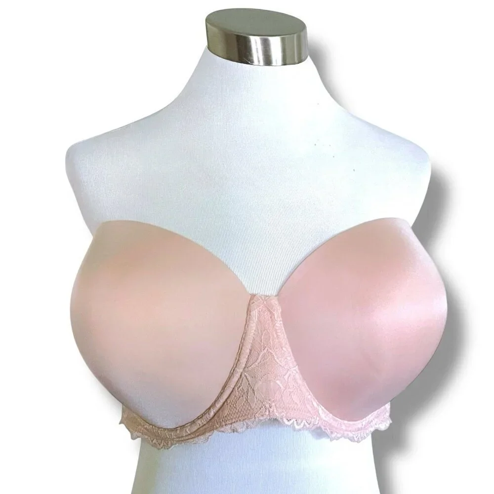 Torrid 46DD Bra Sand Nude Bombshell Everyday Strapless Underwire No Slip Lace
